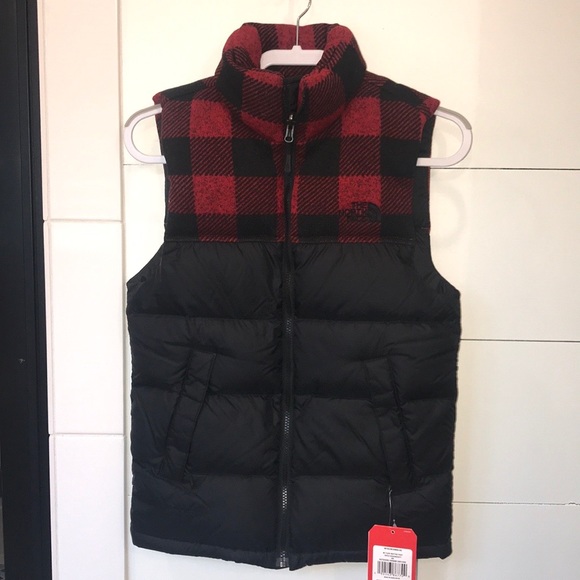 north face plaid vest